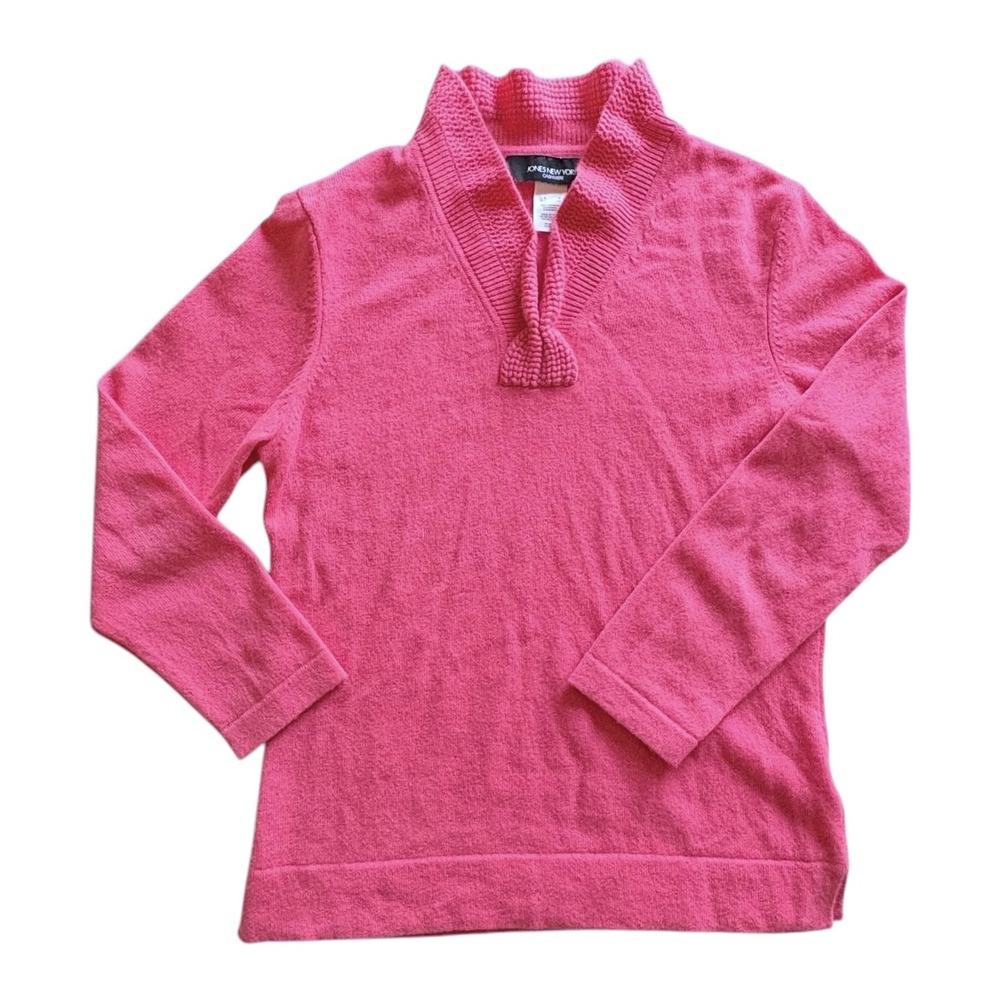 Jones New York Cashmere Sweater SZ Small Pullover Spring Pink Fisherman‎ Coastal